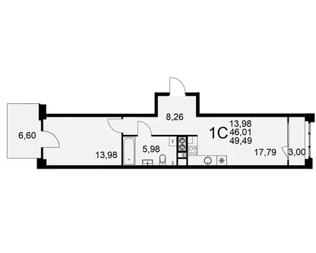 1-к кв. Рязанская область, Рязань Торговый Городок тер., Медиана жилой ...