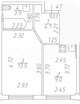 1-к кв. Ленинградская область, Всеволожск Степной просп., 16к4 (30.9 ...