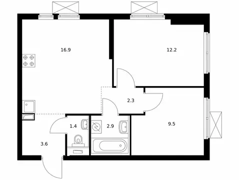 2-комнатная квартира: Москва, 2-й Нагатинский проезд, 2/3 (48 м)