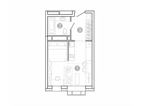 1-к кв. Забайкальский край, Чита 1-я Коллективная ул., 6 СТР (28.65 м)