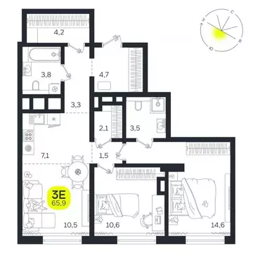 3-к кв. Свердловская область, Екатеринбург Южная Ботаника жилрайон, ...
