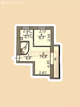 2-комнатная квартира: Астрахань, Коммунистическая улица, 68 (43.9 м)