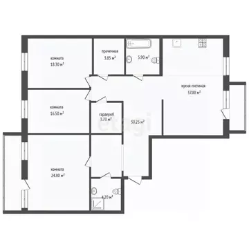 3-к кв. Тюменская область, Тюмень ул. Николая Федорова, 30 (144.5 м)