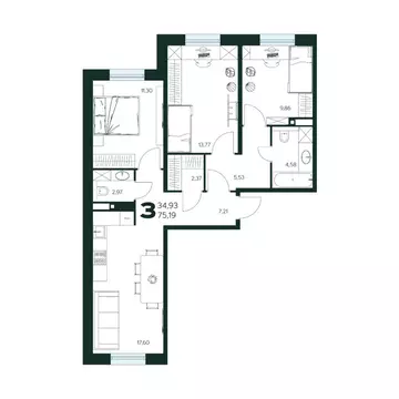 3-к кв. Московская область, Химки Сходня мкр, Первомайская ул., ...