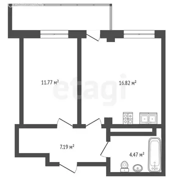 1-комнатная квартира: Патрушева, улица Фёдора Достоевского, 26 (41 м)