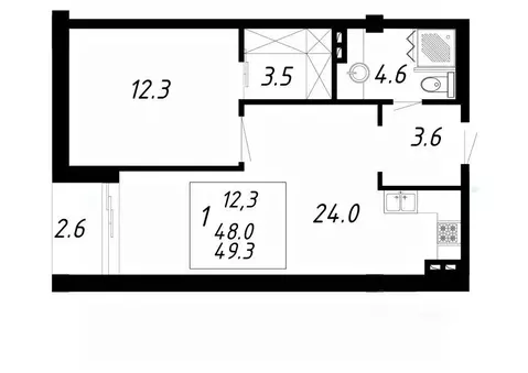 1-к кв. Ставропольский край, Ессентуки Озеро жилой комплекс (49.3 м)