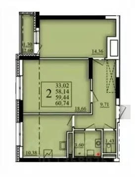 2-к кв. Башкортостан, Уфа Затон-Восточный жилрайон, Паруса жилой ...