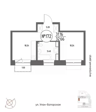 1-к кв. Иркутская область, Иркутск Макс жилой комплекс (32.66 м)