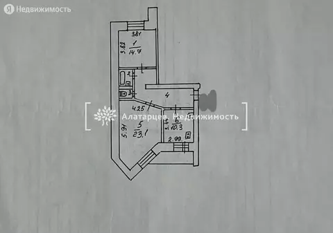 2-комнатная квартира: Томск, Красноармейская улица, 51/1 (65.5 м)