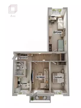 3-к кв. Алтайский край, Барнаул Советская ул., 3 (55.1 м)