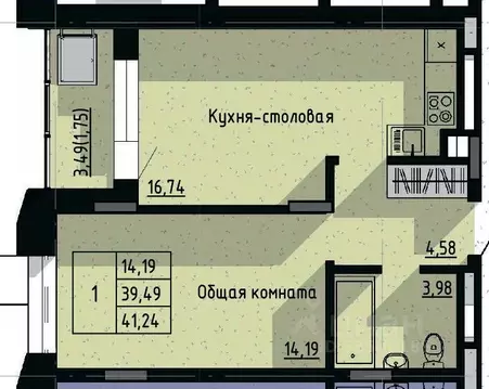 1-к кв. Саха (Якутия), Якутск пос. Геологов,  (41.24 м)