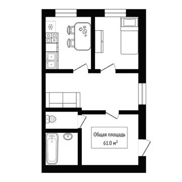 3-комнатная квартира: Бердск, Микрорайон, 25 (61 м)