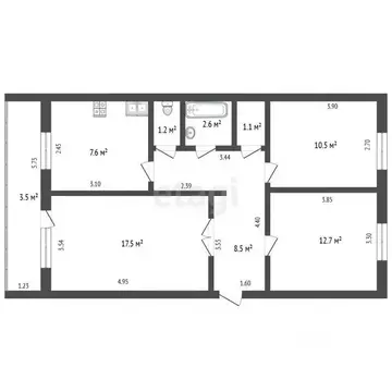 3-к кв. Башкортостан, Стерлитамак Михайловский мкр, ул. Шафиева, 21 ...