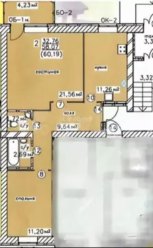 2-к кв. Ярославская область, Ярославский муниципальный округ, д. ...