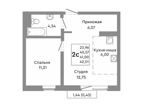 2-к кв. Челябинская область, Челябинск Никс Лайн на Ярославской жилой ...