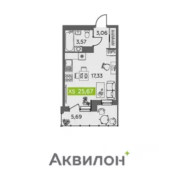 Студия Архангельская область, Северодвинск Аквилонлайн жилой комплекс ...