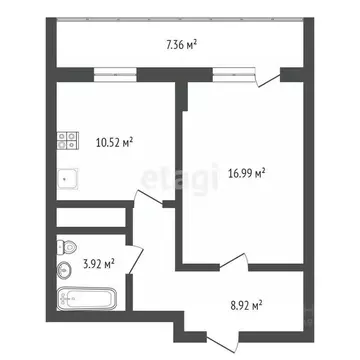 1-к кв. Воронежская область, Воронеж бул. Олимпийский, 12 (43.0 м)