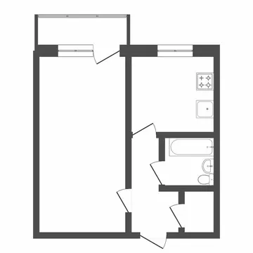 1-комнатная квартира: Тюмень, Профсоюзная улица, 79 (29.7 м)