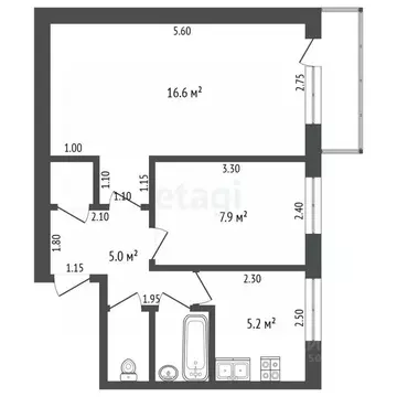 2-к кв. Нижегородская область, Выкса ул. Симы Битковой, 28 (38.6 м)