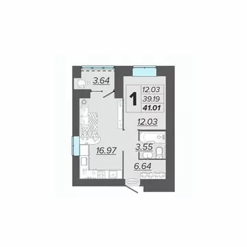 1-к кв. Брянская область, Брянск Архитектор жилой комплекс (41.01 м)