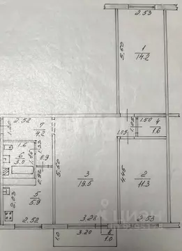 3-к кв. Татарстан, Казань ул. Нурсултана Назарбаева, 66к1 (59.7 м)