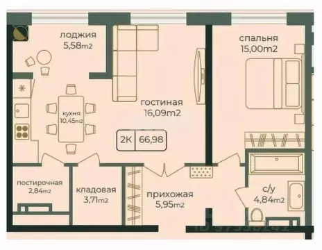 2-к кв. Дагестан, Каспийск просп. Акулиничева (66.98 м)