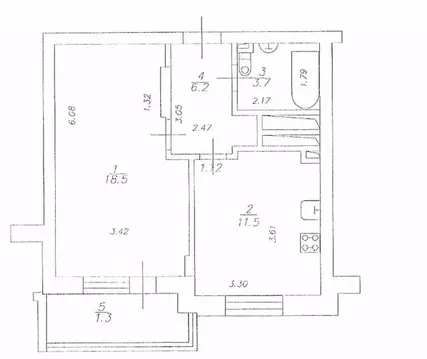 1-комнатная квартира: Казань, улица Виктора Сажинова, 3 (44.2 м)
