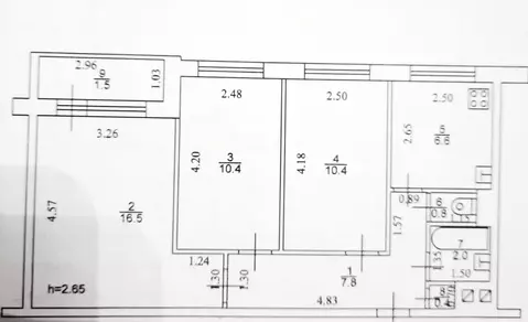 3-к кв. Татарстан, Казань ул. Кулахметова, 3 (56.4 м)