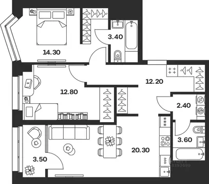 3-к кв. Тульская область, Тула ул. Михеева (72.5 м)