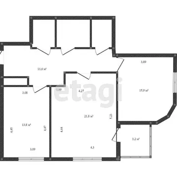 2-комнатная квартира: Калуга, улица Степана Разина, 28 (74.4 м)