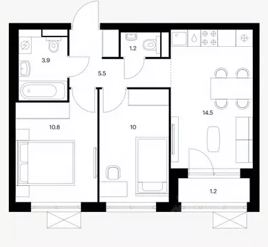 2-к кв. Ярославская область, Ярославль ул. Академика Колмогорова, 26 ...