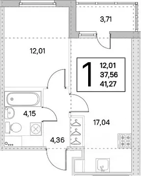 1-к кв. Ленинградская область, Всеволожский район, Заневское городское ...