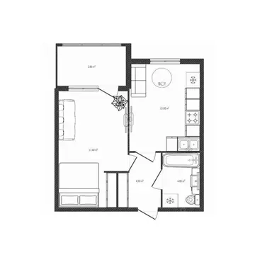 1-к кв. Брянская область, Брянск ул. Имени А.Ф. Войстроченко, 1 (39.4 ...