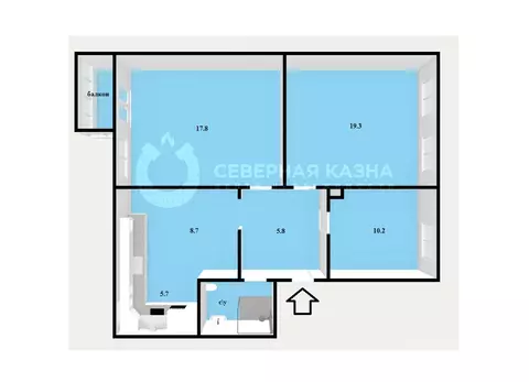 3-к кв. Свердловская область, Екатеринбург ул. Сакко и Ванцетти, 55 ...