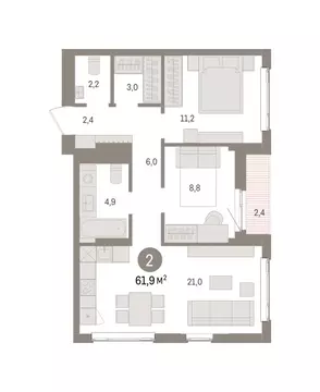 2-комнатная квартира: Екатеринбург, жилой район Сортировочный, ...