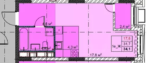1-к кв. Приморский край, Владивосток Бам мкр,  (34.1 м)