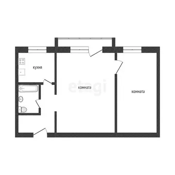2-комнатная квартира: Златоуст, проспект имени Ю.А. Гагарина, 2-я ...