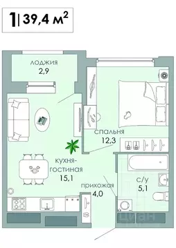 1-к кв. Тверская область, Тверь Южный мкр,  (39.4 м)