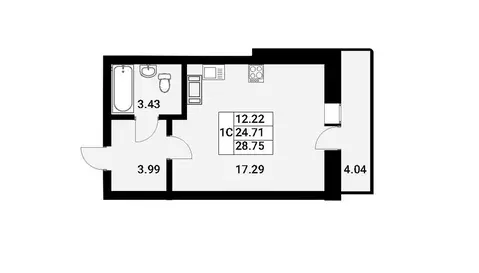 Студия Ленинградская область, Мурино Всеволожский район, ул. Шоссе в ...