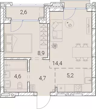 2-к кв. Новосибирская область, Новосибирск Овражная ул., 2А (40.4 м)