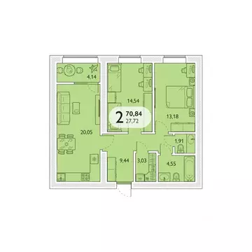 2-к кв. Брянская область, Брянский район, пос. Мичуринский, ...