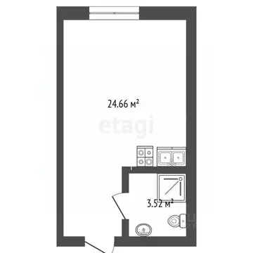 Студия Пермский край, Пермь ул. Куйбышева, 109А (28.1 м)