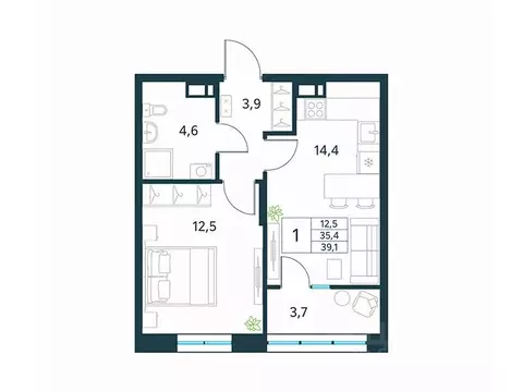 1-к кв. Забайкальский край, Чита Хороший мкр,  (39.1 м)