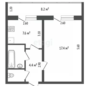 1-к кв. Ямало-Ненецкий АО, Новый Уренгой Лимбяяха мкр, Приозерный мкр, ...