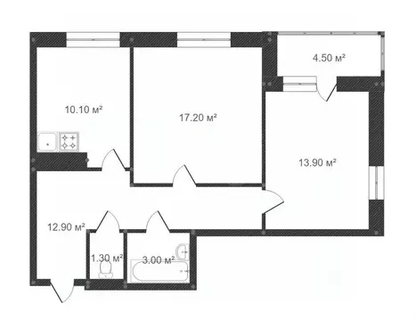 2-к кв. Тюменская область, Тюмень ул. Мельникайте, 2к5 (58.5 м)