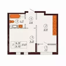 1-к кв. Оренбургская область, Оренбург Северный жилрайон, Фамильные ...