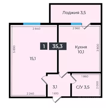 1-к кв. Ставропольский край, Ставрополь ул. Южный обход, 53В (35.8 м)