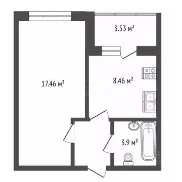 1-к кв. Архангельская область, Архангельск ул. Гагарина, 44 (33.2 м)