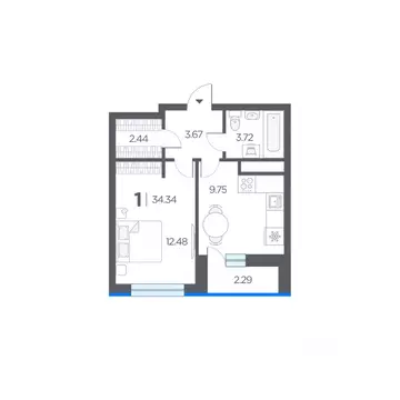 1-к кв. Рязанская область, Рязанский район, Дядьковское с/пос, с. ...