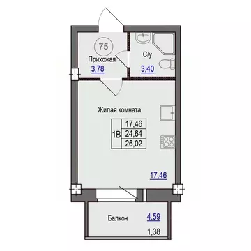 1-к кв. Псковская область, Псковский район, Завеличенская волость, д. ...